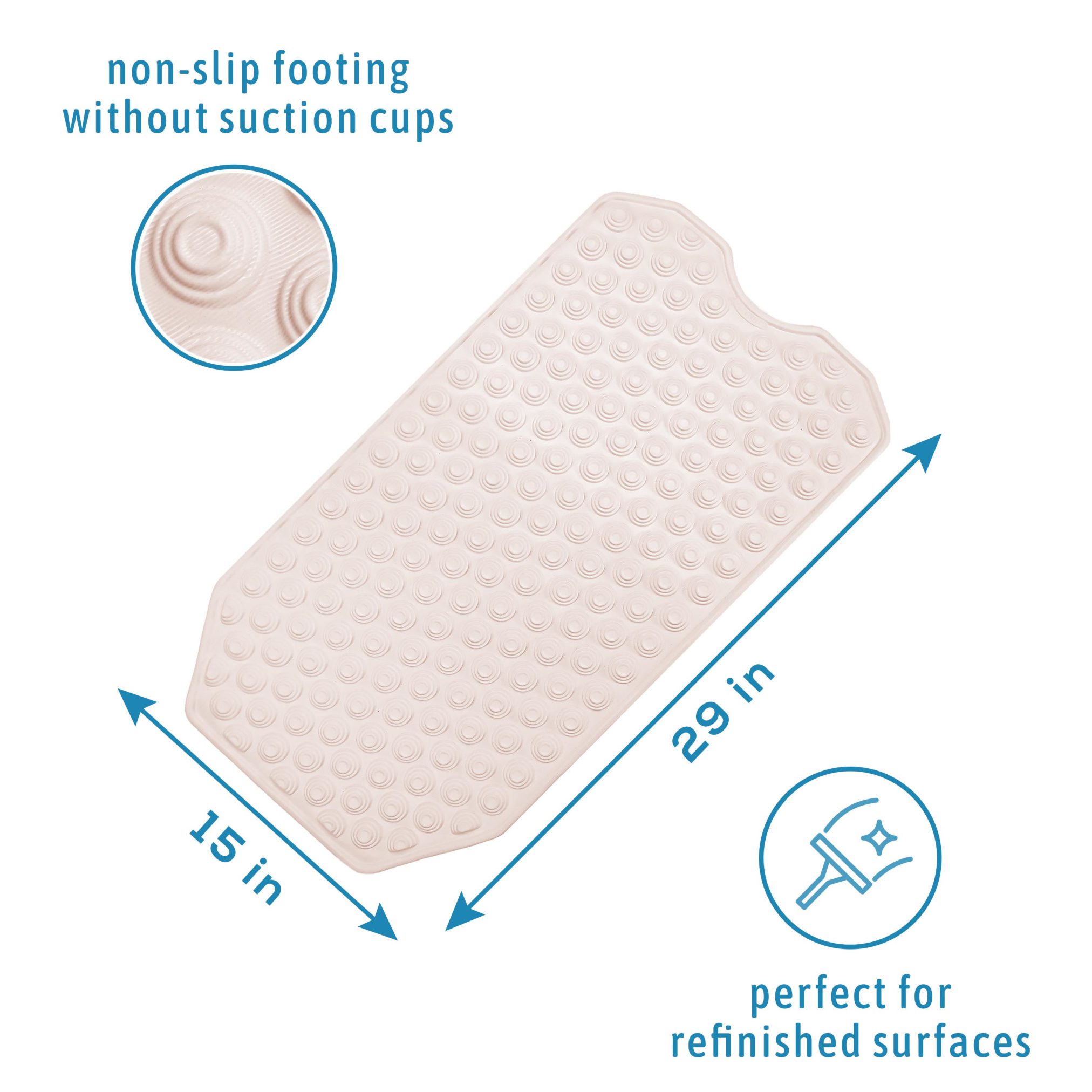 Short Bath Mat for Refinished Tub NonSlip Bath Mats